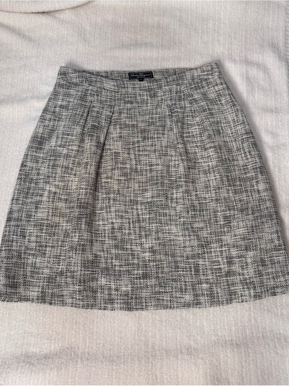 Salvatore Ferragamo Black and White A-Line Skirt